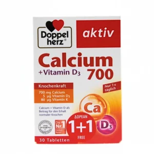 Doppelherz Calcium 700mg + Vitamin D3 x 30 Tablets Pack 1+1 Free