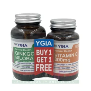 YGIA GINKGO BILOBA 500mg VEG. CAPS 60s + YGIA VITAMIN C 800mg VEG. CAPS 60s FREE