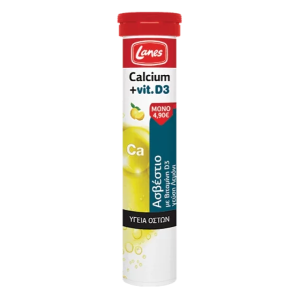 LANES CALCIUM+ VITAMIN D3 20 EFFERVESCENT TABLETS WITH LEMON FLAVOR