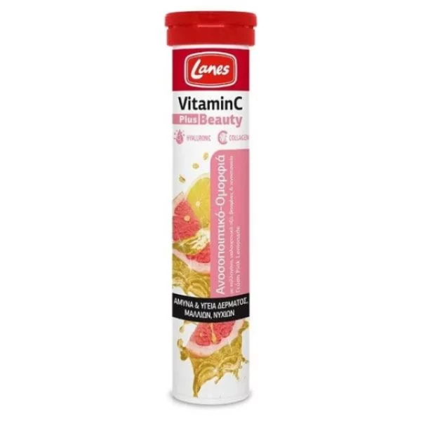 LANES VIT???? C PLUS BEAUTY 500MG PINK LEMONADE FLAVOR 20EFFERVESCENT