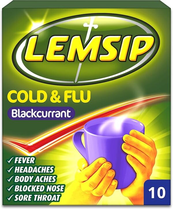 Lemsip Cold & Flu (Blackcurrant) X 10