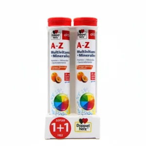 Doppelherz A-Z Multivitamins & Minerals Orange Flavor 15 Effervescent Tablets 1+1 Offer (30 Effervescent Tablets)