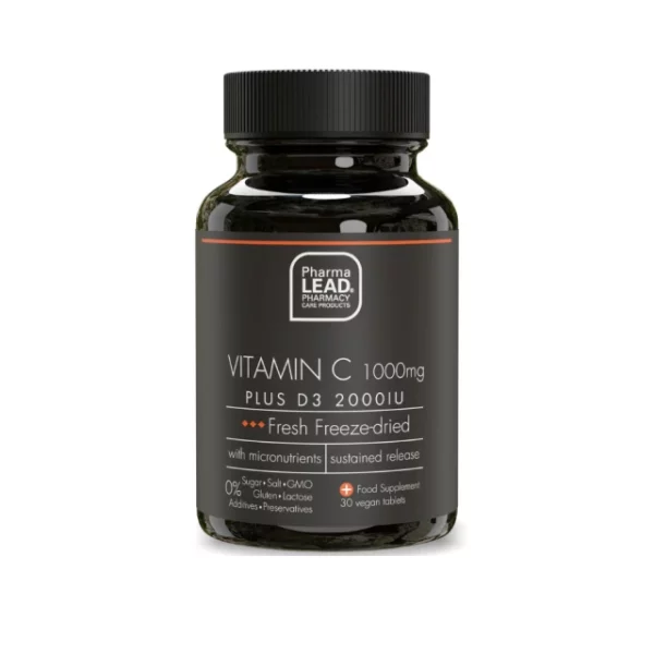 Pharmalead Vitamin C 1000mg Plus D3 2000IU Vegan 30 Capsules