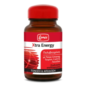 LANES XTRA ENERGY, MULTIVITAMINS WITH GINSENG& CoQ10. TIME RELEASED TABLETS FOR MENTAL& PSYSICAL ENERGY 30TABLETS