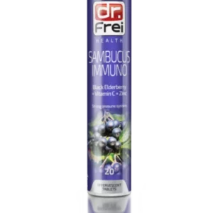 DR FREI SAMBUCUS IMMUNO BLACK ELDERBERRY + C + ZINC 20EFFERVESCENT TABLETS
