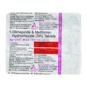 APRIGLIM M 0.5MG TAB 15`S