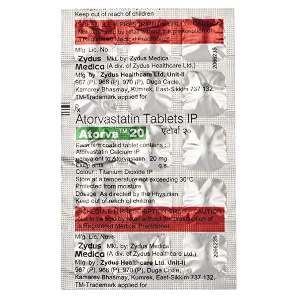 ATORVA 20MG TAB 15`S