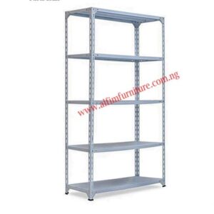5-step bolted steel shelving rack with adjustable shelves