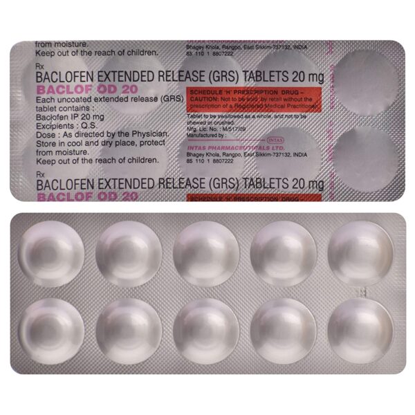 BACLOF OD 20MG TAB 10`S