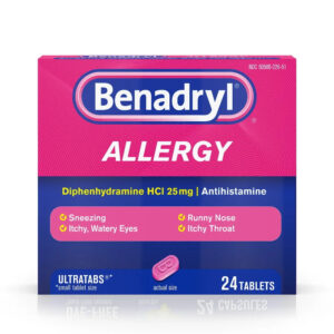 Benadryl Allergy Diphenhydramine HCl/Antihistamine x24 Tablets