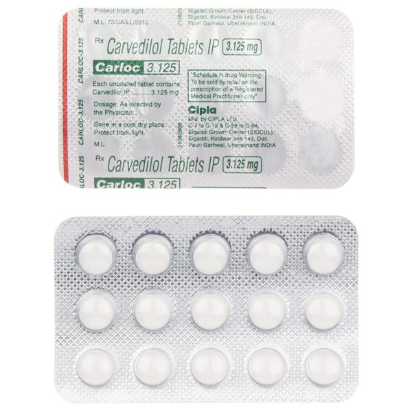 CARLOC 3.125MG TAB 15`S