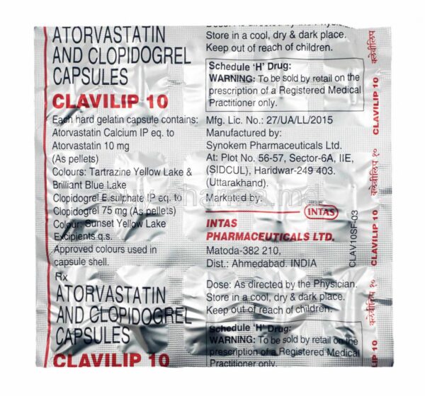 CLAVILIP 10MG CAP 15`S