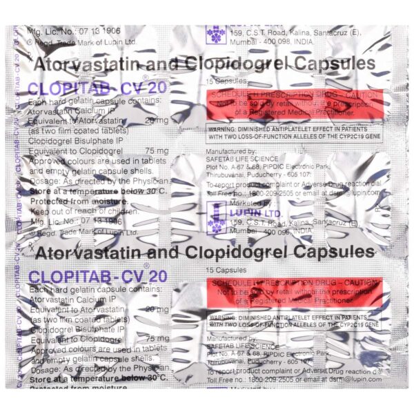 CLOPITAB CV 20MG CAP 10`S