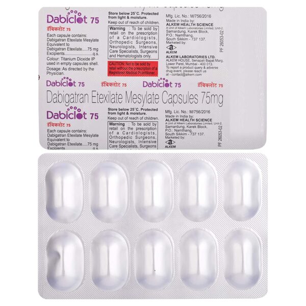 DABICLOT 75MG CAP 10`S