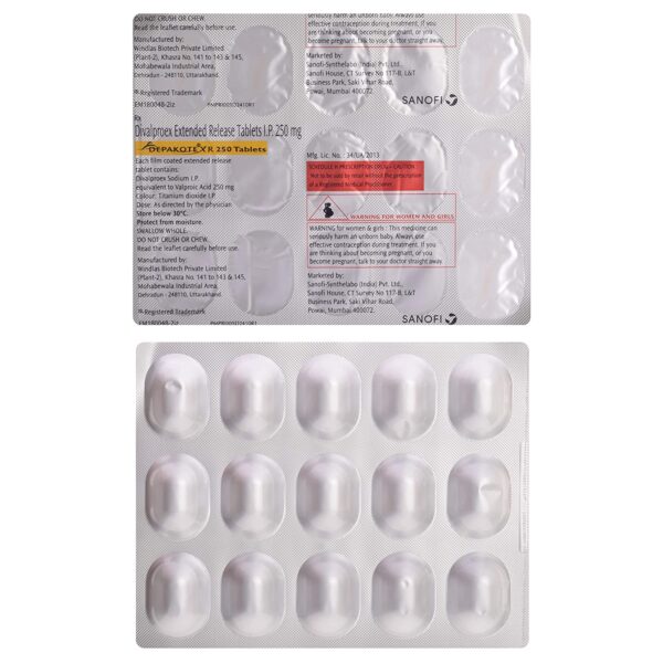 DEPAKOTE XR 250MG TAB 15`S