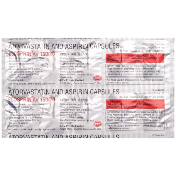 ECOSPRIN AV 150/20 CAP 10`S