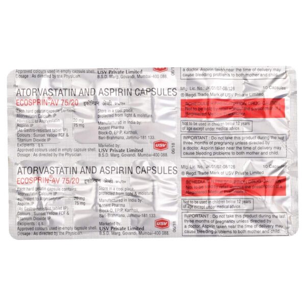 ECOSPRIN AV 75/20MG CAP 10`S