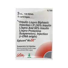 EGLUCENT MIX 50 100IU CARTRIDGES OF 3ML SUSPENSION FOR INJECTION