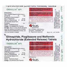 ENDOGLIM MP 1/500/15 MG TABLET 10