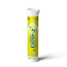 ESCOR Z LIME AND LEMON FLAVOUR SUGAR FREE BOTTLE OF 20 EFFERVESCENT TABLETS