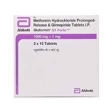 GLUFORMIN G 1MG FORTE NEW STRIP OF 15 TABLETS