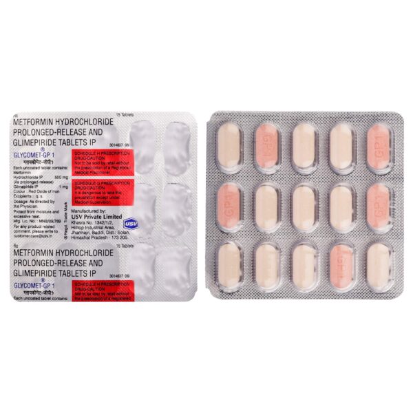 GLYCOMET GP 1MG STRIP OF 15 TABLETS