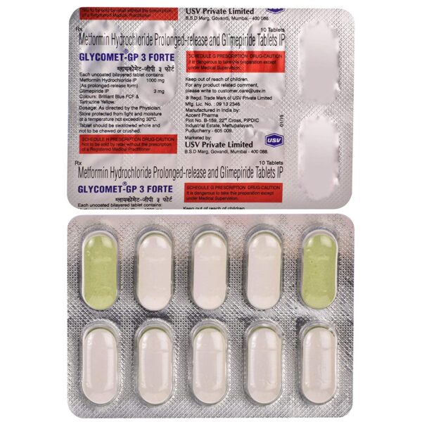 GLYCOMET GP 3 FORTE TAB 10`S
