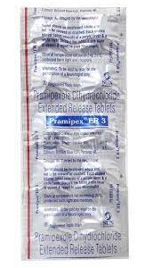 PRAMIPEX ER 3MG STRIP OF 10 TABLETS