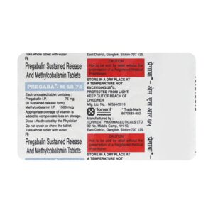 PREGABA SR 75MG STRIP OF 10 TABLETS