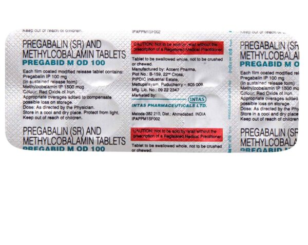 PREGABID M OD 100MG TABLETS