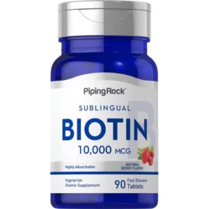 PipingRock Sublingual Biotin 10000 mcg