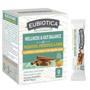Eubiotica Wellness & Gut Balance Tea Prebiotics & Fiber 20 Sachets