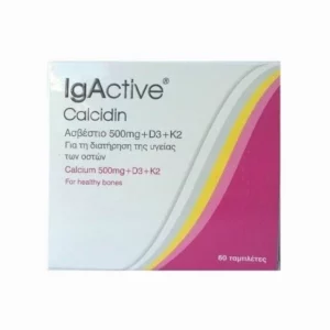 IGACTIVE CALCIDIN, CALCIUM 500MG+ D3+ K2. FOR THE MAINTENANCE OF HEALTHY BONES 60TABLETS