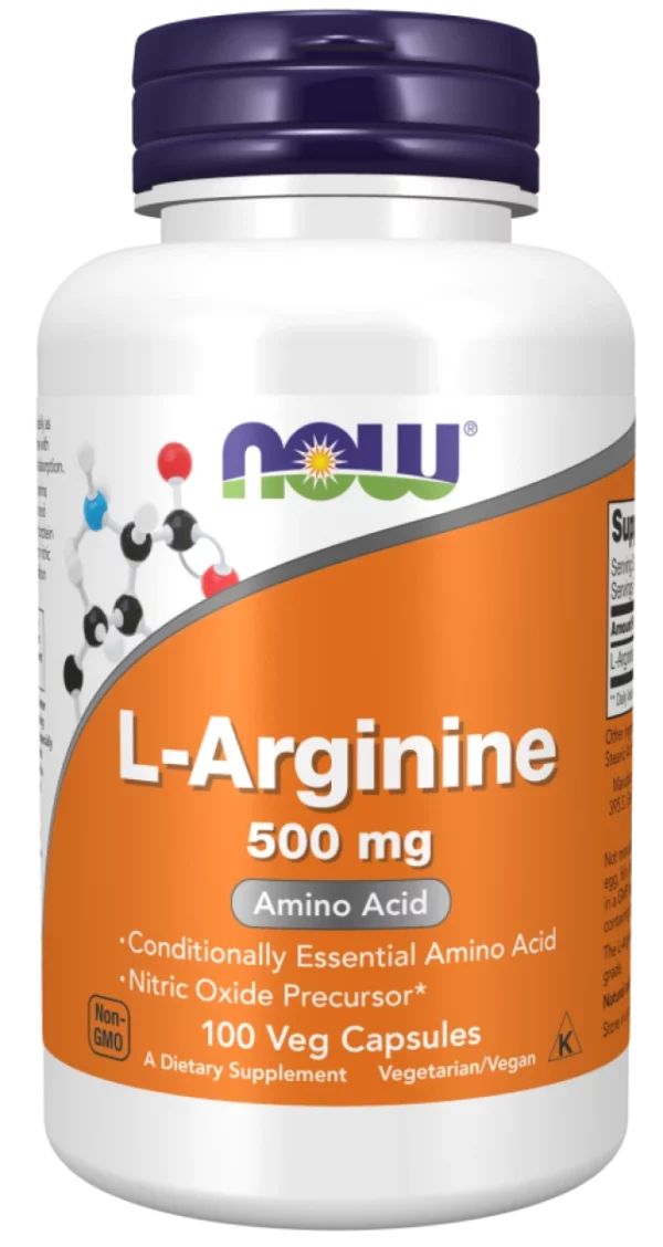 Now L-Arginine 500mg 100 Veg Capsules
