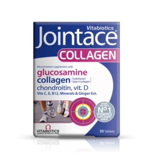 VITABIOTICS JOINTACE COLLAGEN GLUCOSAMINE& CHONDROITIN. FOR NORMAL FUNCTION OF BONES& CARTILAGE 30TABLETS