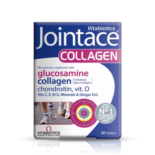 VITABIOTICS JOINTACE COLLAGEN GLUCOSAMINE& CHONDROITIN. FOR NORMAL FUNCTION OF BONES& CARTILAGE 30TABLETS