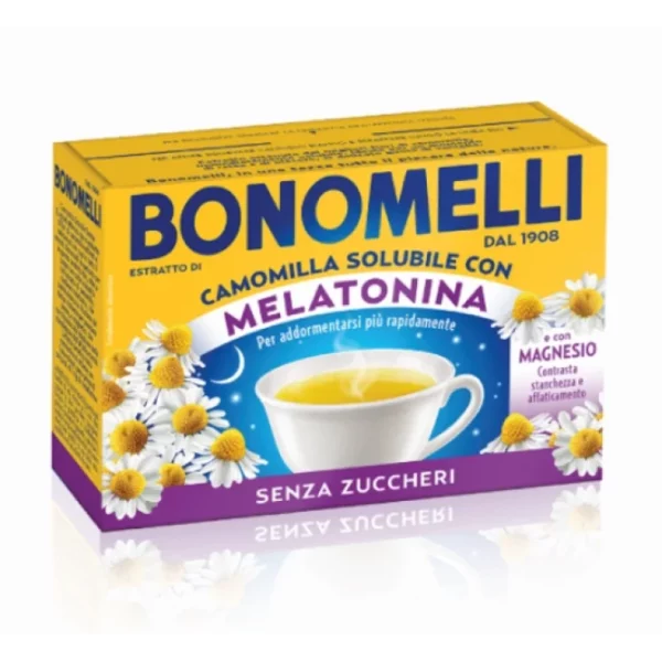 Soluble Chamomile Melatonin And Magnesium Bonomelli 16 Sachets