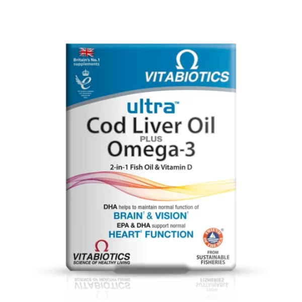 VITABIOTICS ULTRA COD LIVER OIL PLUS OMEGA 3 60CAPSULES