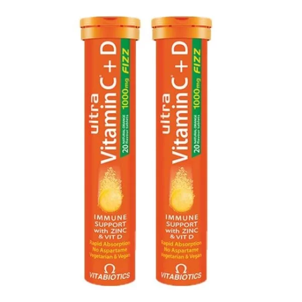 VITABIOTICS ULTRA VITAMIN C + D FIZZ 20EFFERVESCENT TABLETS 1+1OFFER