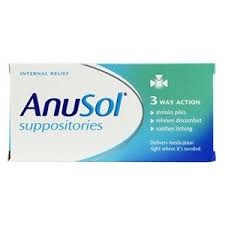 Anusol 296mg, 59mg, 49mg Suppository (12 Suppositories)