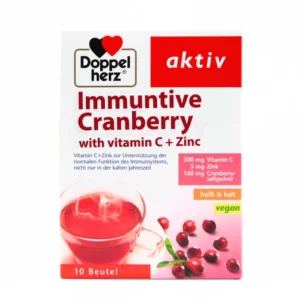 Doppelherz Immuntive Cranberry With Vitamin C + Zinc x 10 Sachets