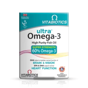 VITABIOTICS ULTRA OMEGA 3, RICH SOURCE OF ESSENTIAL FATTY ACIDS 60CAPPSULES