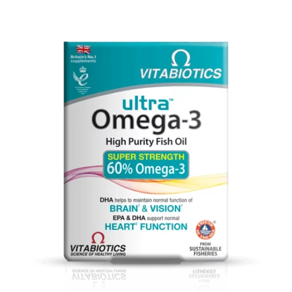 VITABIOTICS ULTRA OMEGA 3, RICH SOURCE OF ESSENTIAL FATTY ACIDS 60CAPPSULES