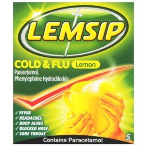 LEMSIP COLD AND FLU LEMON X5 SACHET