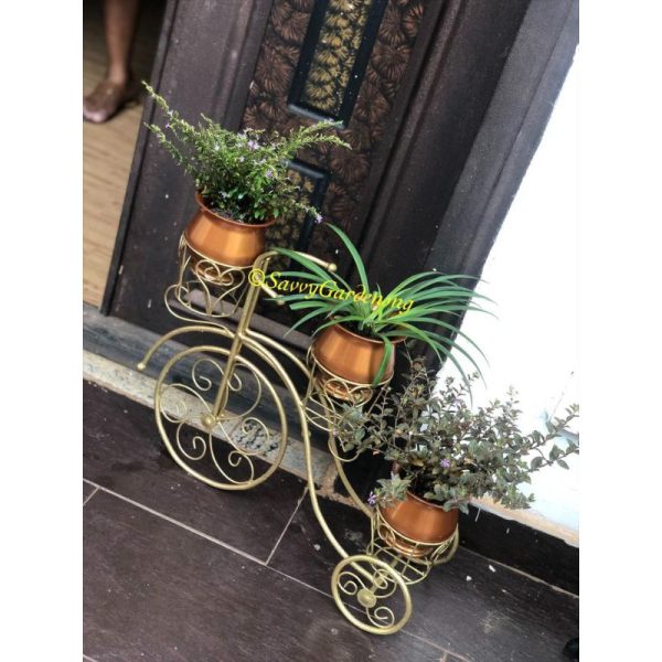 3-Pot Wrought Iron Bicycle Stand