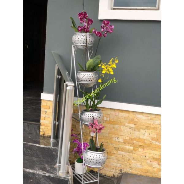 4-Pot Plant Stand With 2Tiers