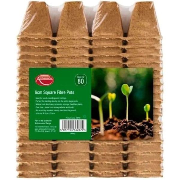 6cm Square fibre pots ( pack of )