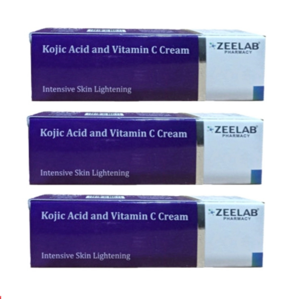 ZEELAB KOJIC ACID AND VITAMIN-C CREAM FOR INTENSIVE SKIN LIGHTENING (Pack Of 3) (20g Each)