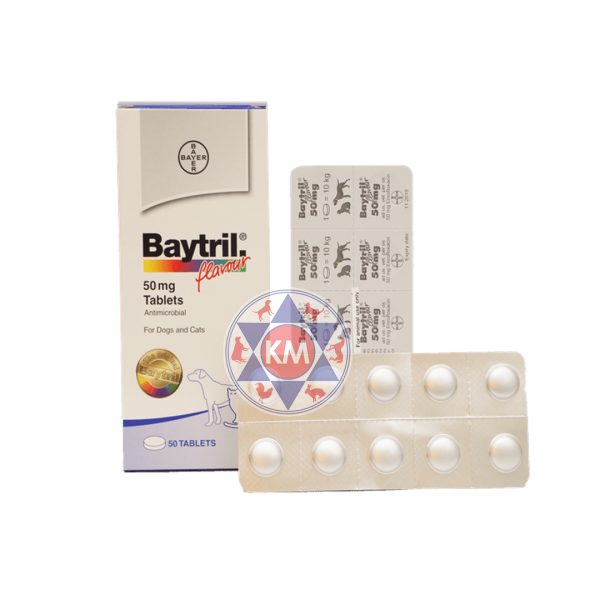 Baytril Flavour Tabs 50mg (Enrofloxacin) ? 50?s