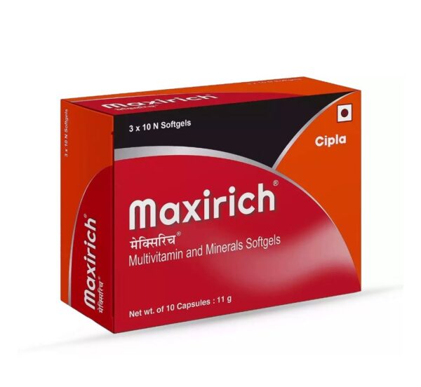 CIPLA MAXIRICH MULTIVITAMIN & MINERALS SOFTGEL (10 CAPSULES)